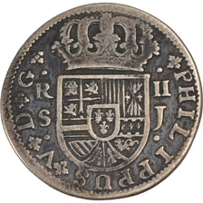 SPAIN, 2 Reales, 1721, Seville, KM #307, VF(30-35), Silver, 4.95