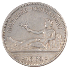 SPAIN, Peseta, 1869, KM #652, EF(40-45), Silver, 4.93