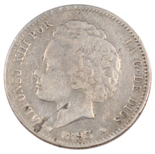 SPAIN, Peseta, 1893, KM #702, VF(20-25), Silver, 4.84