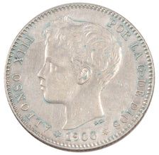 SPAIN, Peseta, 1900, KM #706, AU(50-53), Silver, 4.95
