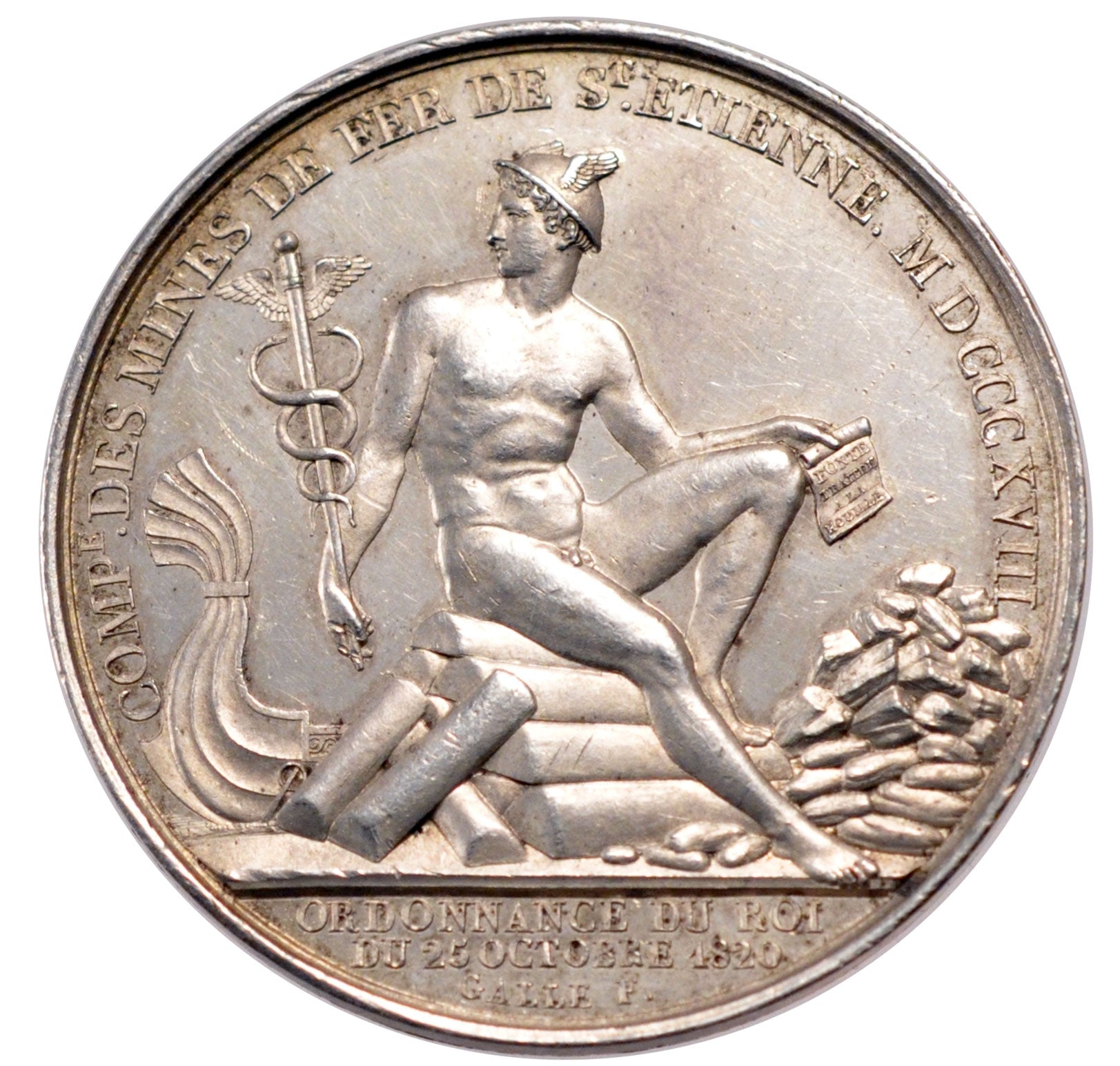 France, Trades, Token, 1818, AU(55-58), Silver, 13.64