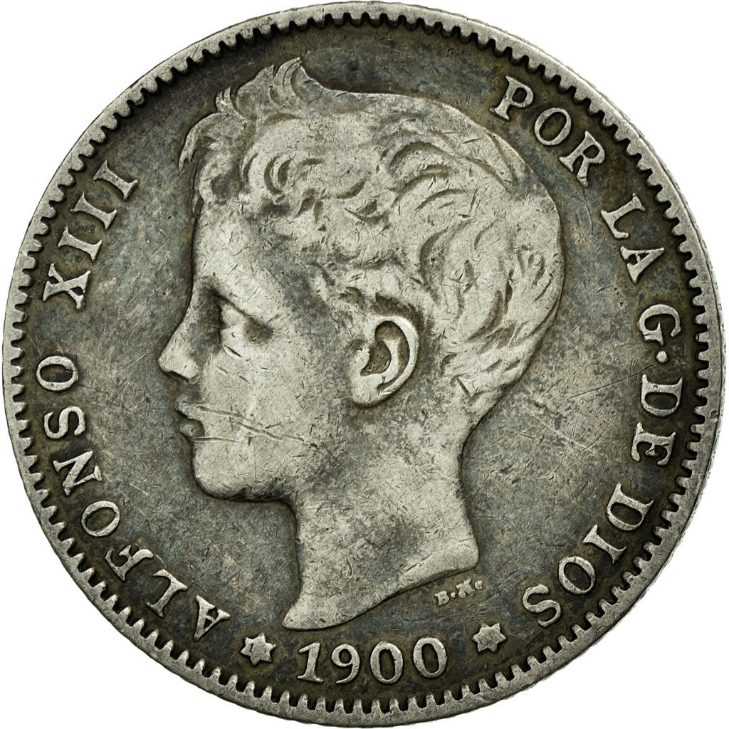 Coin, Spain, Alfonso XIII, Peseta, 1900, VF(30-35), Silver, KM:706