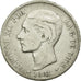 Moneta, Hiszpania, Alfonso XII, 5 Pesetas, 1881, EF(40-45), Srebro, KM:676