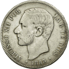Coin, Spain, Alfonso XII, 5 Pesetas, 1883, EF(40-45), Silver, KM:688