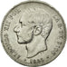 Munten, Spanje, Alfonso XII, 5 Pesetas, 1885, ZF, Zilver, KM:688