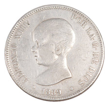 SPAIN, 5 Pesetas, 1889, KM #689, EF(40-45), Silver, 24.65