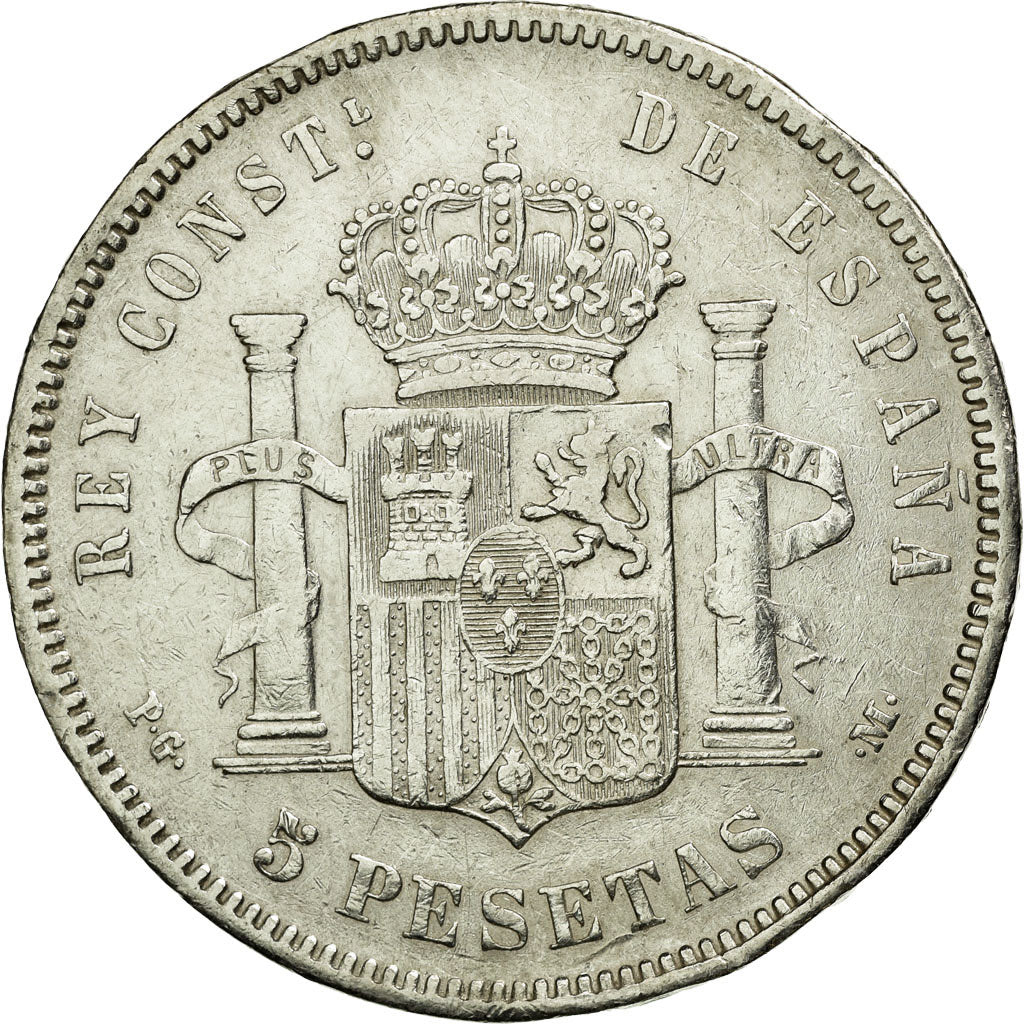 Coin, Spain, Alfonso XIII, 5 Pesetas, 1892, EF(40-45), Silver, KM:700