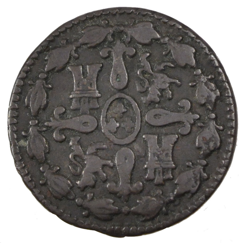 SPAIN, 4 Maravedis, 1804, Segovia, KM #427, EF(40-45), Copper, 5.95