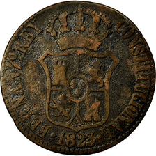 Moneta, Spagna, BARCELONA, Ferdinand (Fernando) VII, 3 Quartos, 1823, MB, Rame