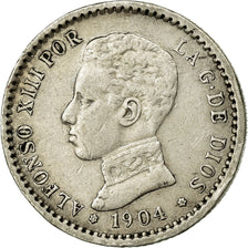 Coin, Spain, Alfonso XIII, 50 Centimos, 1904, AU(55-58), Silver, KM:723