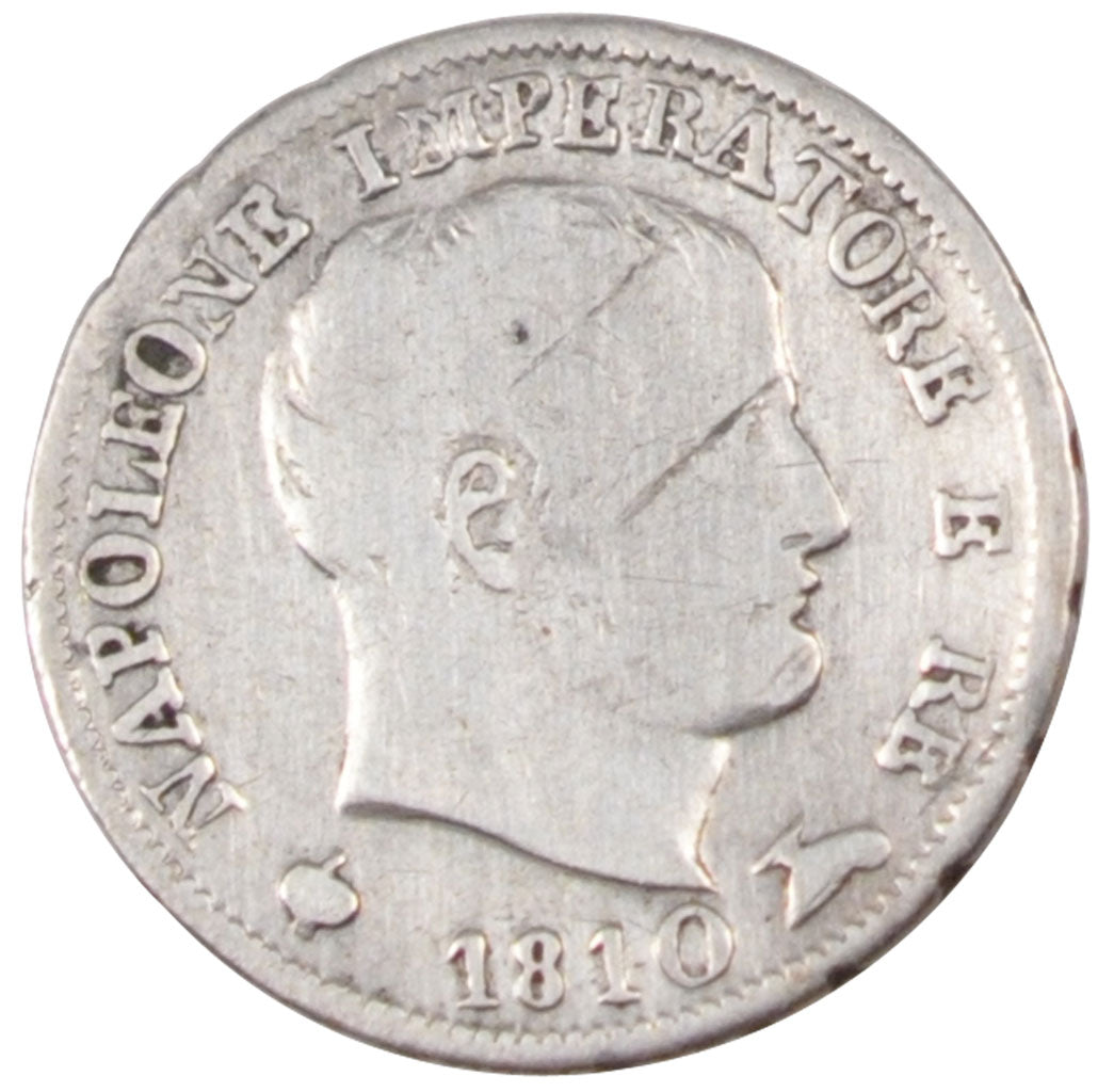 Italia, 5 Soldi, 1810, Milan, MB, Argento, KM:c.5.1