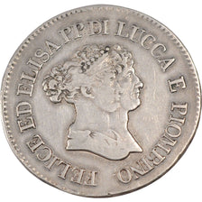 Munten, Italiaanse staten, LUCCA, Felix and Elisa, 5 Franchi, 1805, Firenze, ZF