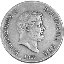 ITALIAN STATES, 120 Grana, 1855, KM #370, AU(50-53), Silver, 37, 27.30