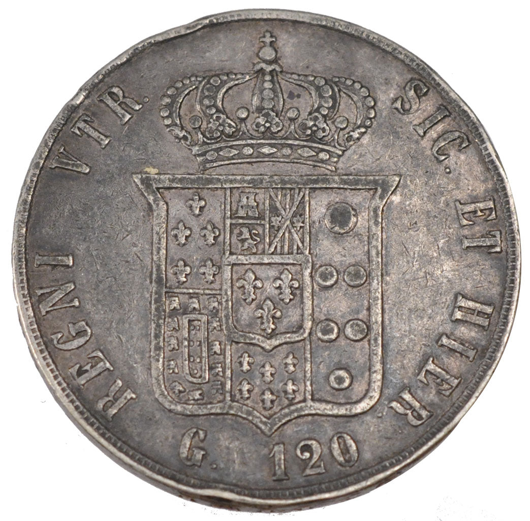 Italy, 120 Grana, 1859, KM #c.161, EF(40-45), Silver, 27.32