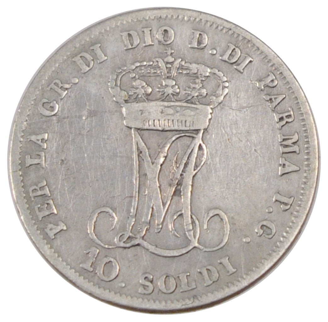 Italy, 10 Soldi, 1815, KM #c.27, VF(30-35), Silver, 2.41