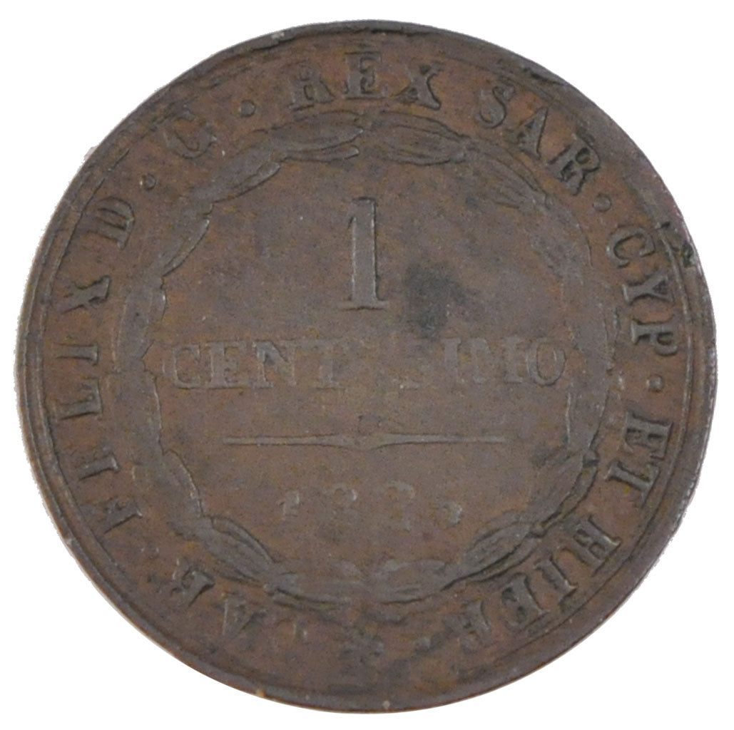 ITALIAN STATES, Centesimo, 1826, Torino, KM #125.1, EF(40-45), Copper, 19, 1.65
