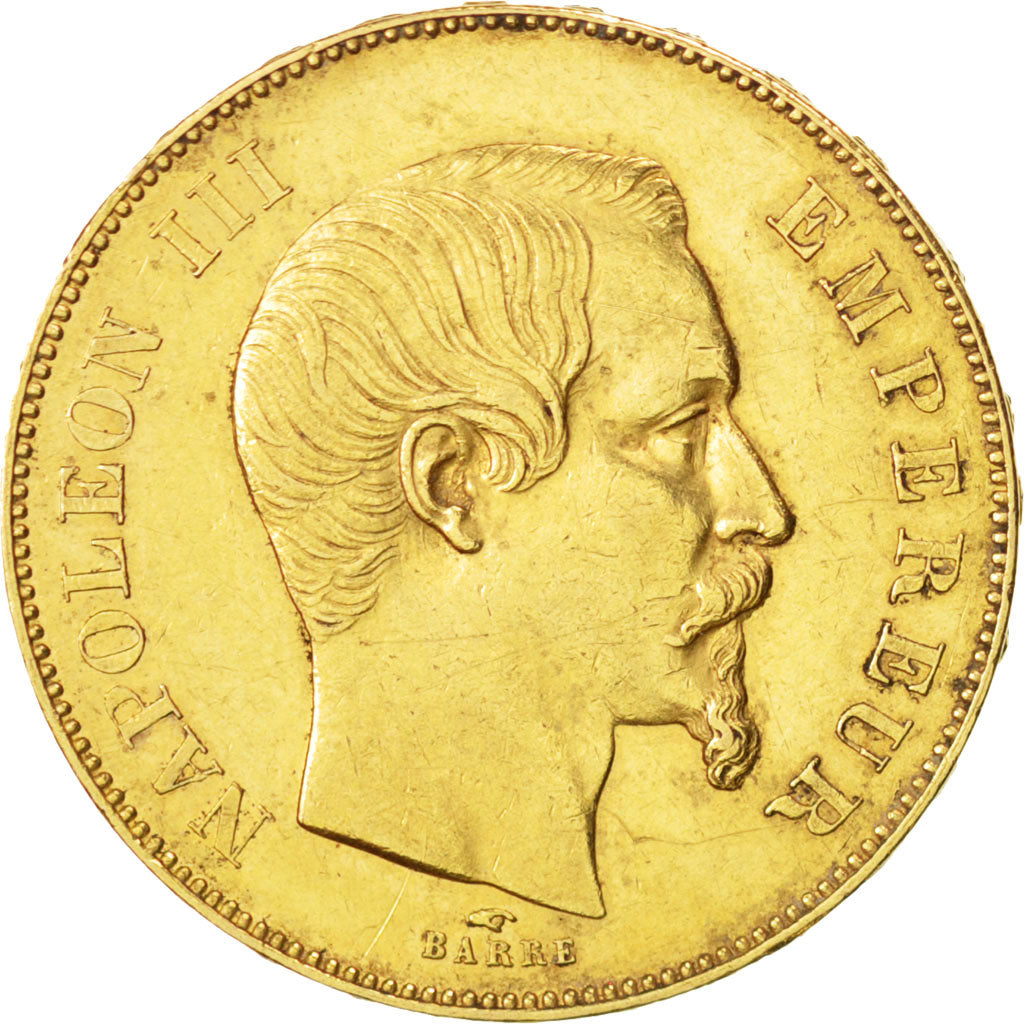 FRANCE, Napoléon III, 50 Francs, 1856, Paris, KM #785.1, EF(40-45), Gold, Gadour