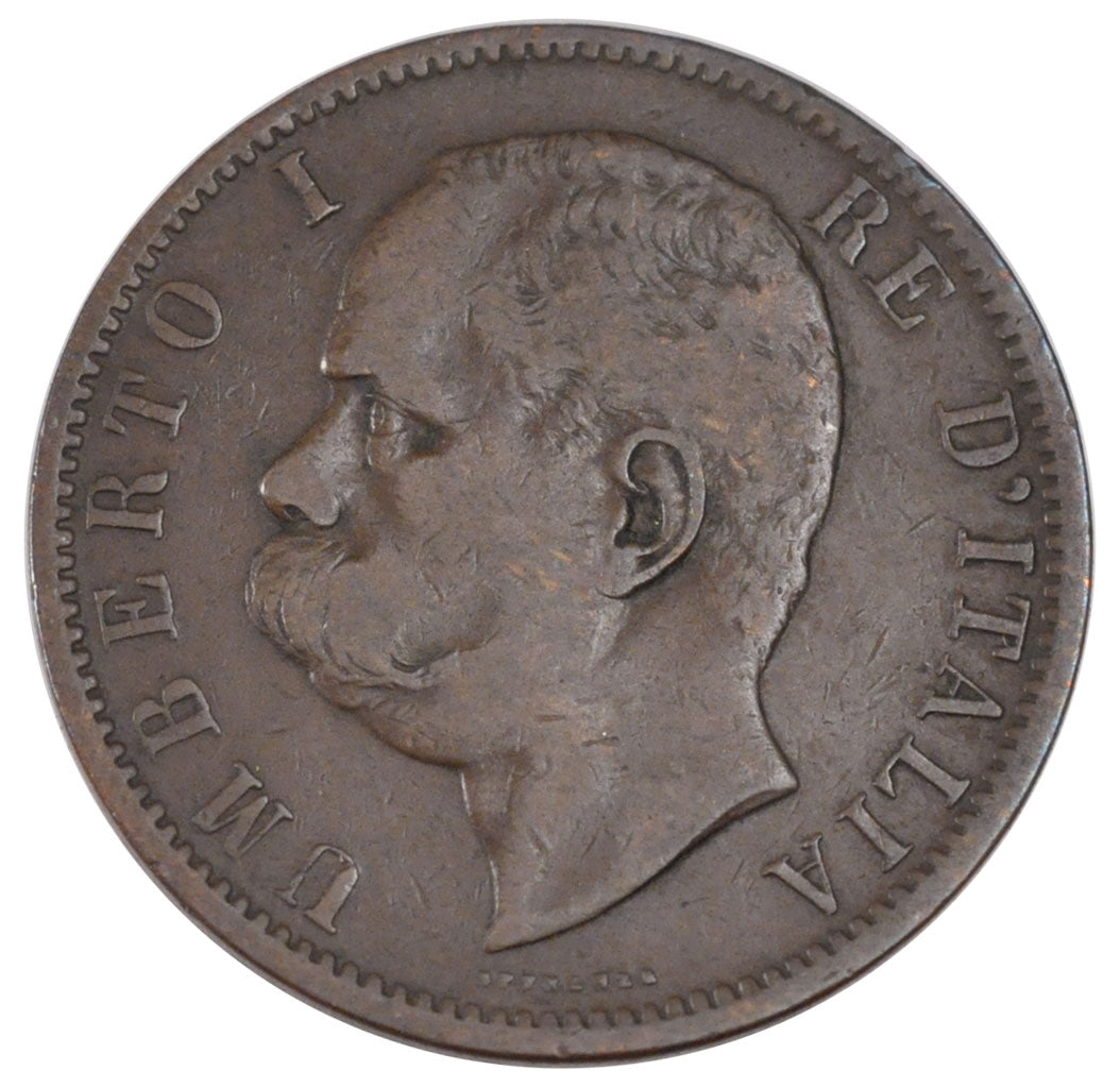ITALY, 10 Centesimi, 1894, Birmingham, KM #27.1, EF(40-45), Copper, 9.83