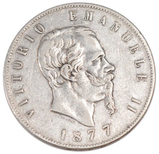 ITALY, 5 Lire, 1877, Rome, KM #8.4, EF(40-45), Silver, 24.86