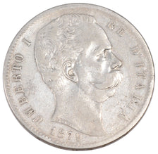 ITALY, 5 Lire, 1879, Rome, KM #20, VF(20-25), Silver, 24.74