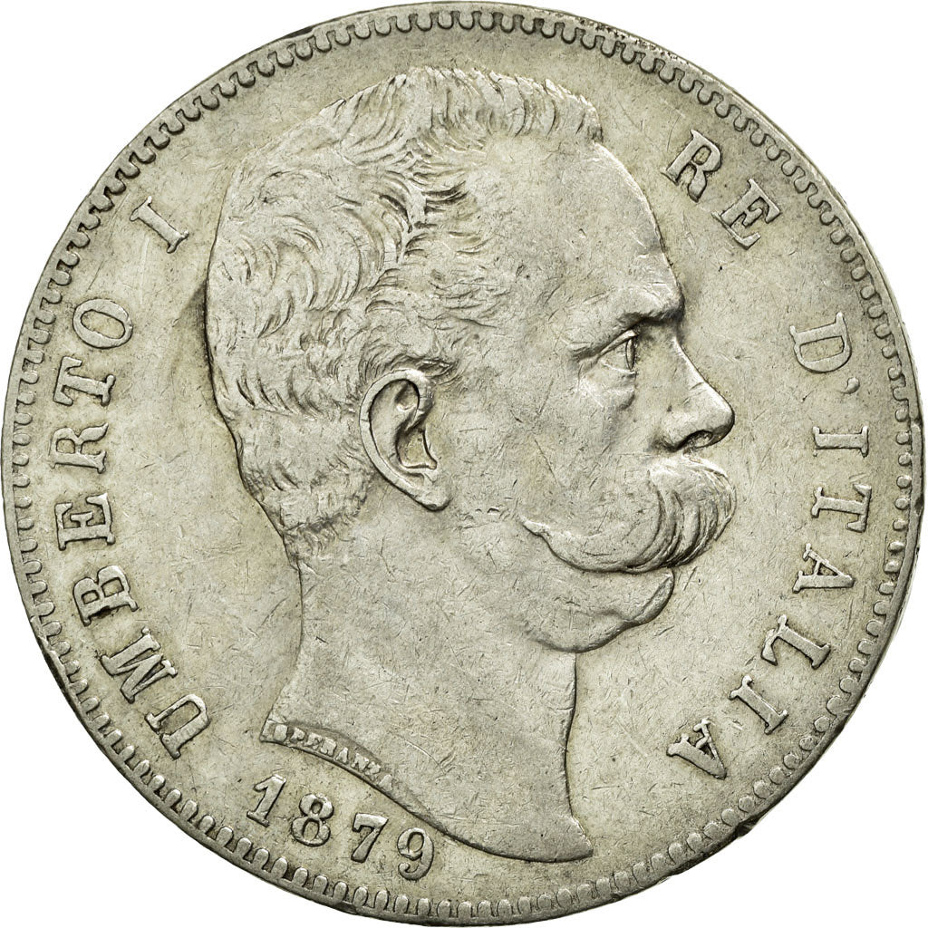 Coin, Italy, Umberto I, 5 Lire, 1879, Rome, EF(40-45), Silver, KM:20