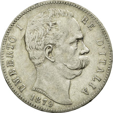 Coin, Italy, Umberto I, 5 Lire, 1879, Rome, EF(40-45), Silver, KM:20