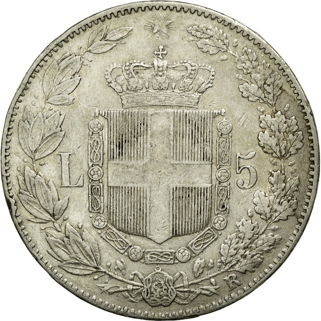 Coin, Italy, Umberto I, 5 Lire, 1879, Rome, EF(40-45), Silver, KM:20