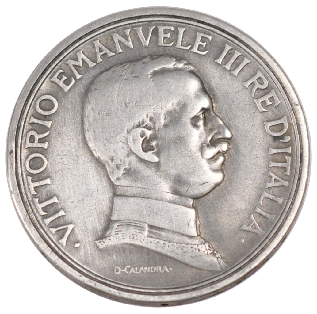ITALY, 2 Lire, 1914, Rome, KM #55, AU(50-53), Silver, 27, 9.89