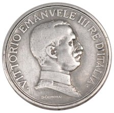 ITALY, 2 Lire, 1914, Rome, KM #55, AU(50-53), Silver, 27, 9.89