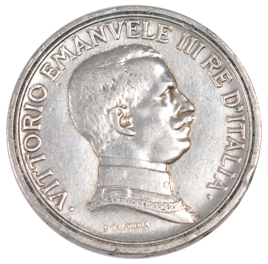 ITALY, 2 Lire, 1916, Rome, KM #55, EF(40-45), Silver, 27, 9.96