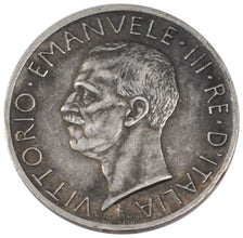 ITALY, 5 Lire, 1927, Rome, KM #67.2, AU(50-53), Silver, 23, 4.99