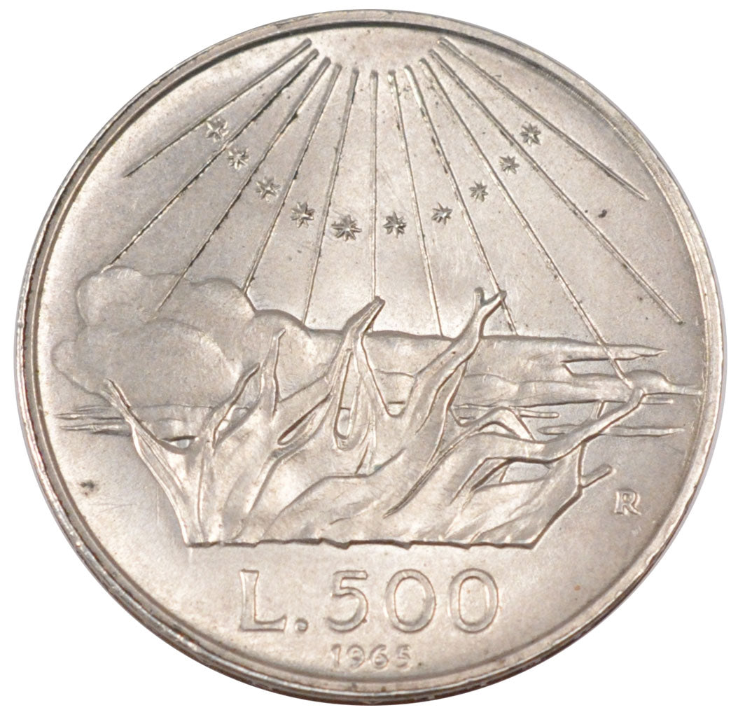 ITALY, 500 Lire, 1965, Rome, KM #100, AU(55-58), Silver, 29.3, 11.00