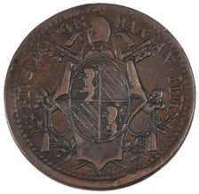 ITALIAN STATES, Mezzo (1/2) Baiocco, 1849, Roma, KM #1340, EF(40-45), Copper,...