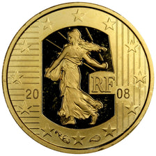 France, 5 Euros, 2008, MS(60-62), Gold, 1.28