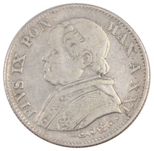 ITALIAN STATES, 5 Soldi, 25 Centesimi, 1866, Roma, KM #1375, EF(40-45), Silver,.