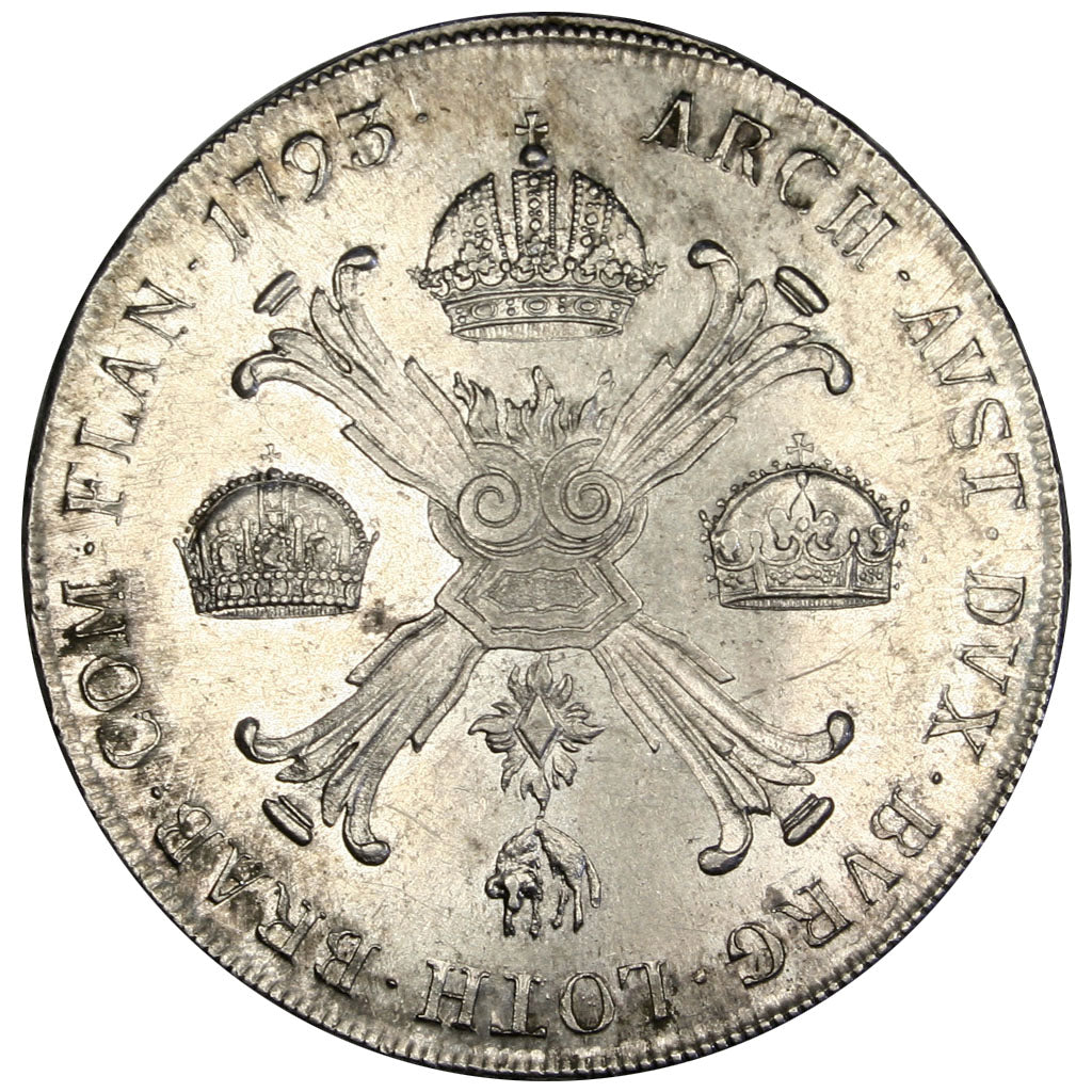 Paesi Bassi austriaci, Franz II, Kronenthaler, 1793, Vienne, SPL-, Argento, K...