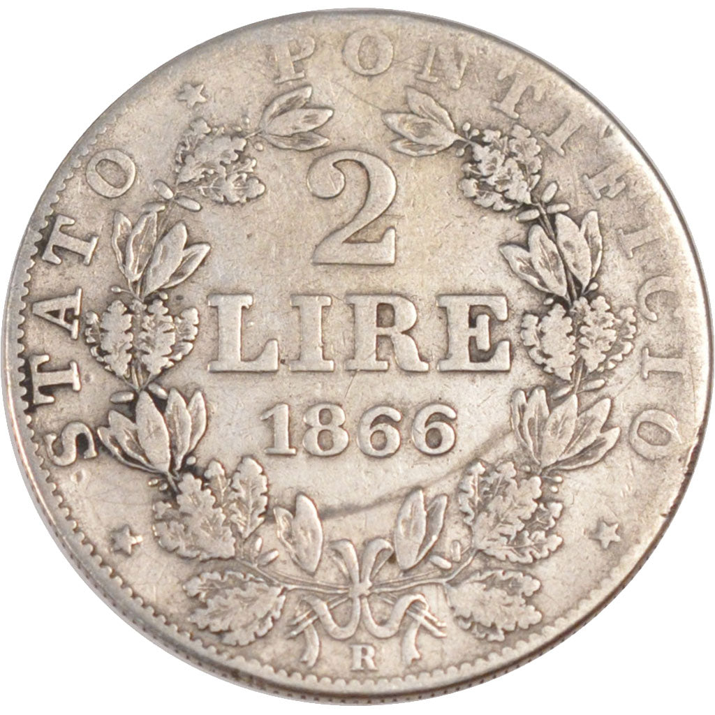 Vatican, Pie IX, 2 Lire