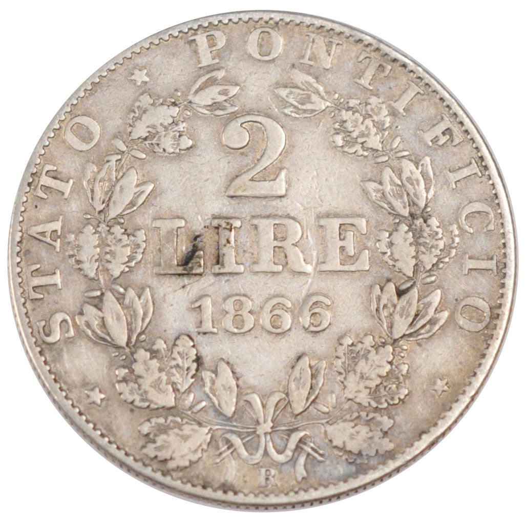 Vatican, Pie IX, 2 Lire