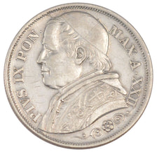 ITALIAN STATES, 2 Lire, 1867, Roma, KM #1379.2, EF(40-45), Silver, 9.94