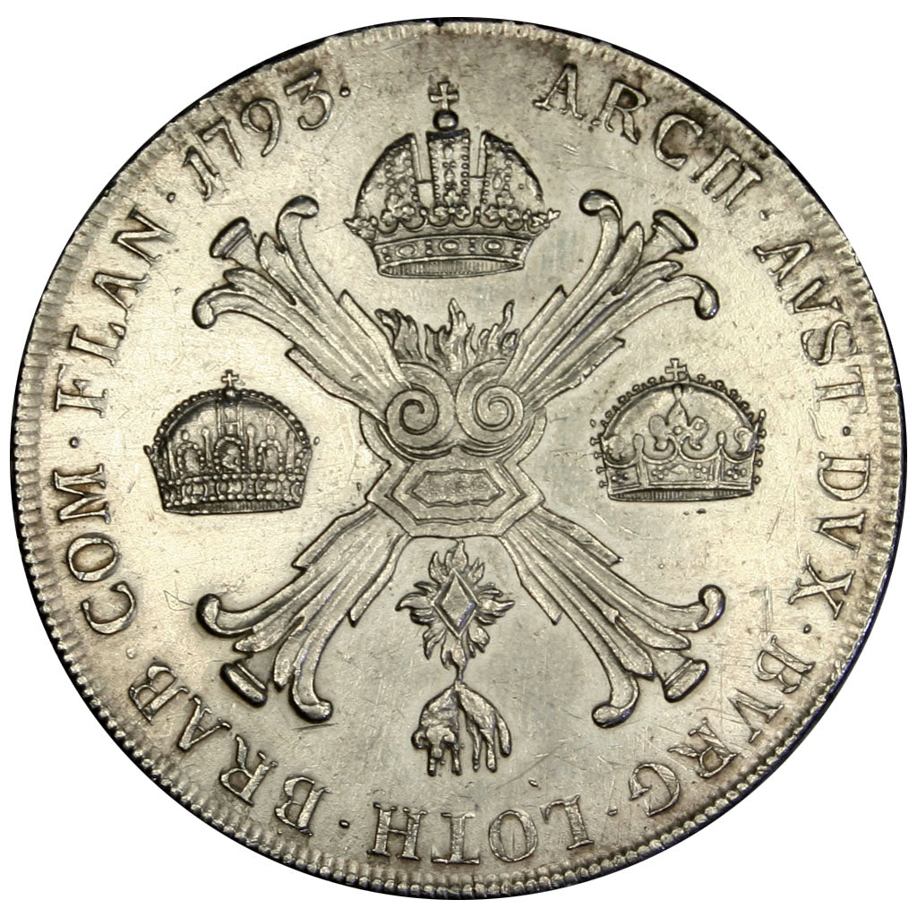 Belgium, Kronenthaler, 1793, Vienne, KM #62.1, AU(50-53), Silver, 29.41