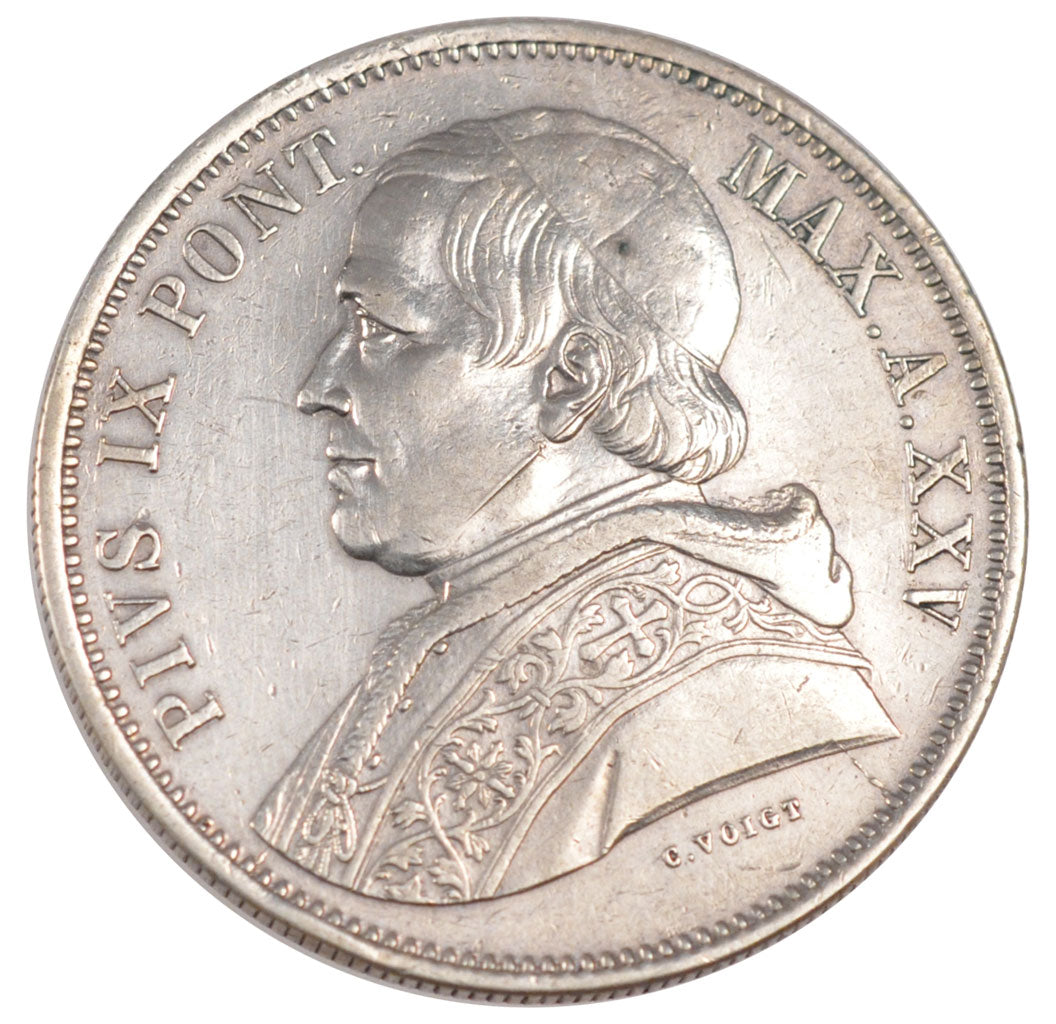 Vatican, Pie IX, 5 Lire