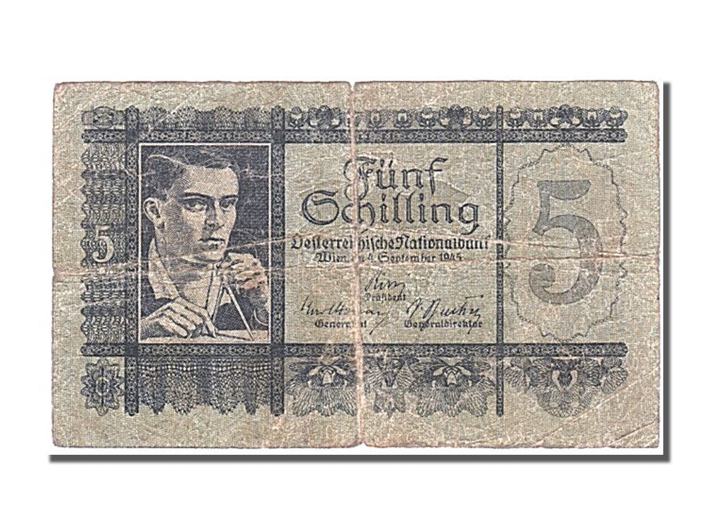 Austria, 5 Schilling, 1945, KM #121, 1945-09-04, F(12-15)