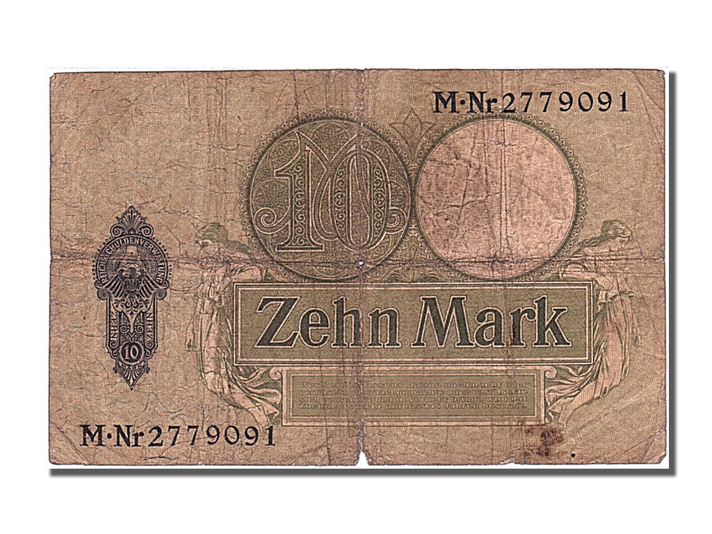 Germany, 10 Mark, 1906, KM #9b, 1906-10-06, VF(20-25), M.Nr 2779091