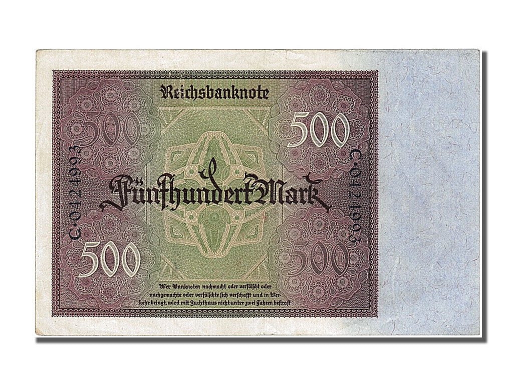 Germany, 500 Mark, 1922, KM #73, 1922-03-27, UNC(63), C.0424993