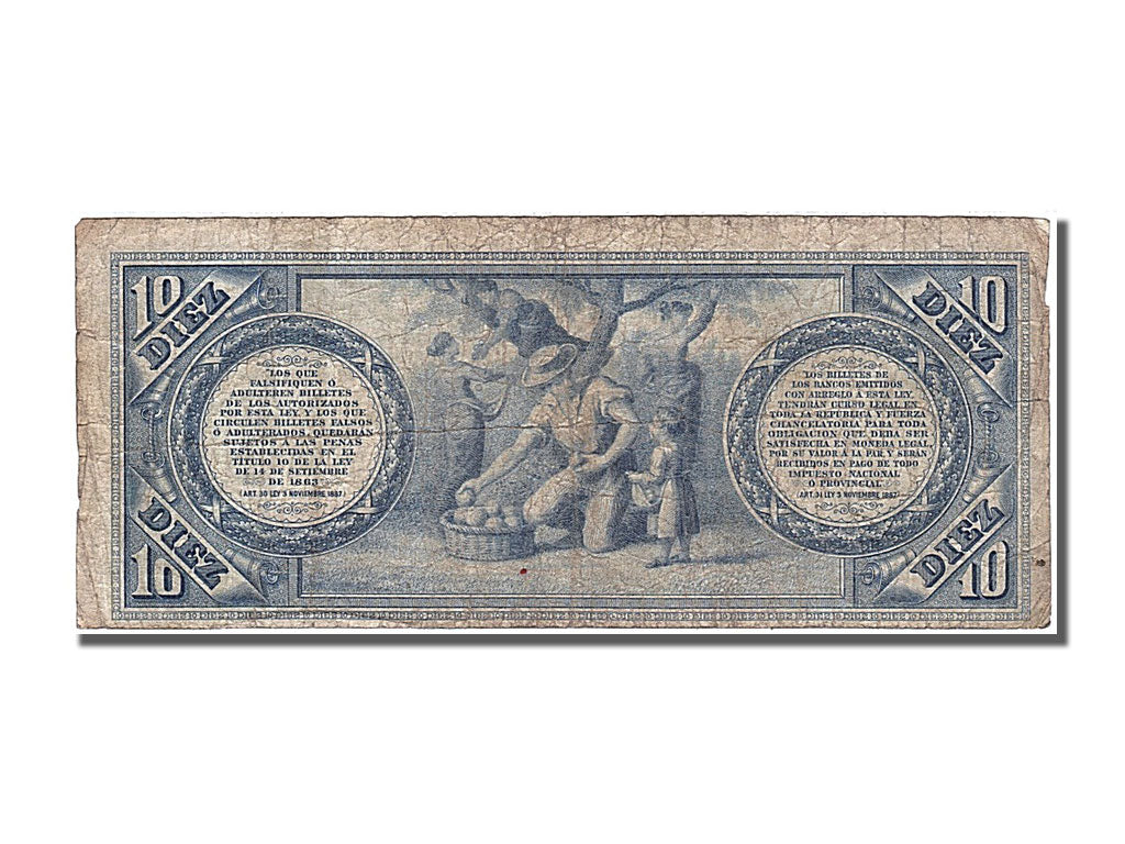 Argentina, 10 Pesos, 1888, KM #S1094a, 1888-01-01, VF(20-25), A0066388