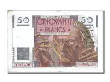 France, 50 Francs, 50 F 1946-1951 ''Le Verrier'', 1947, KM #127b, 1947-10-02,...
