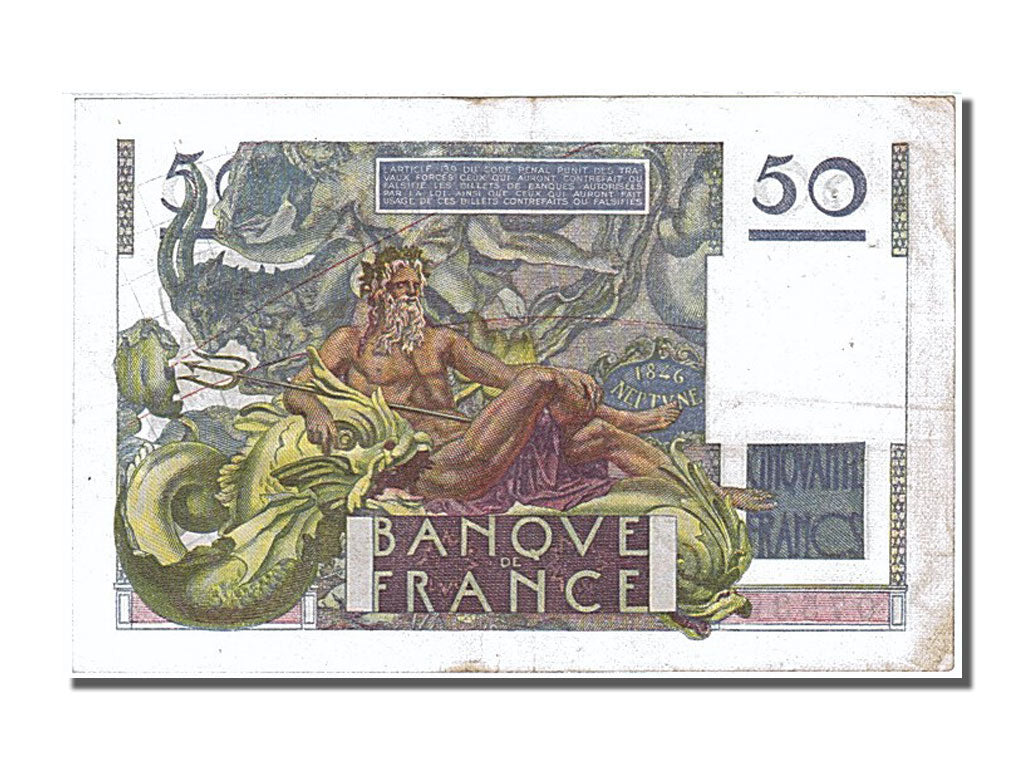 France, 50 Francs, 50 F 1946-1951 ''Le Verrier'', 1947, KM #127b, 1947-10-02,...