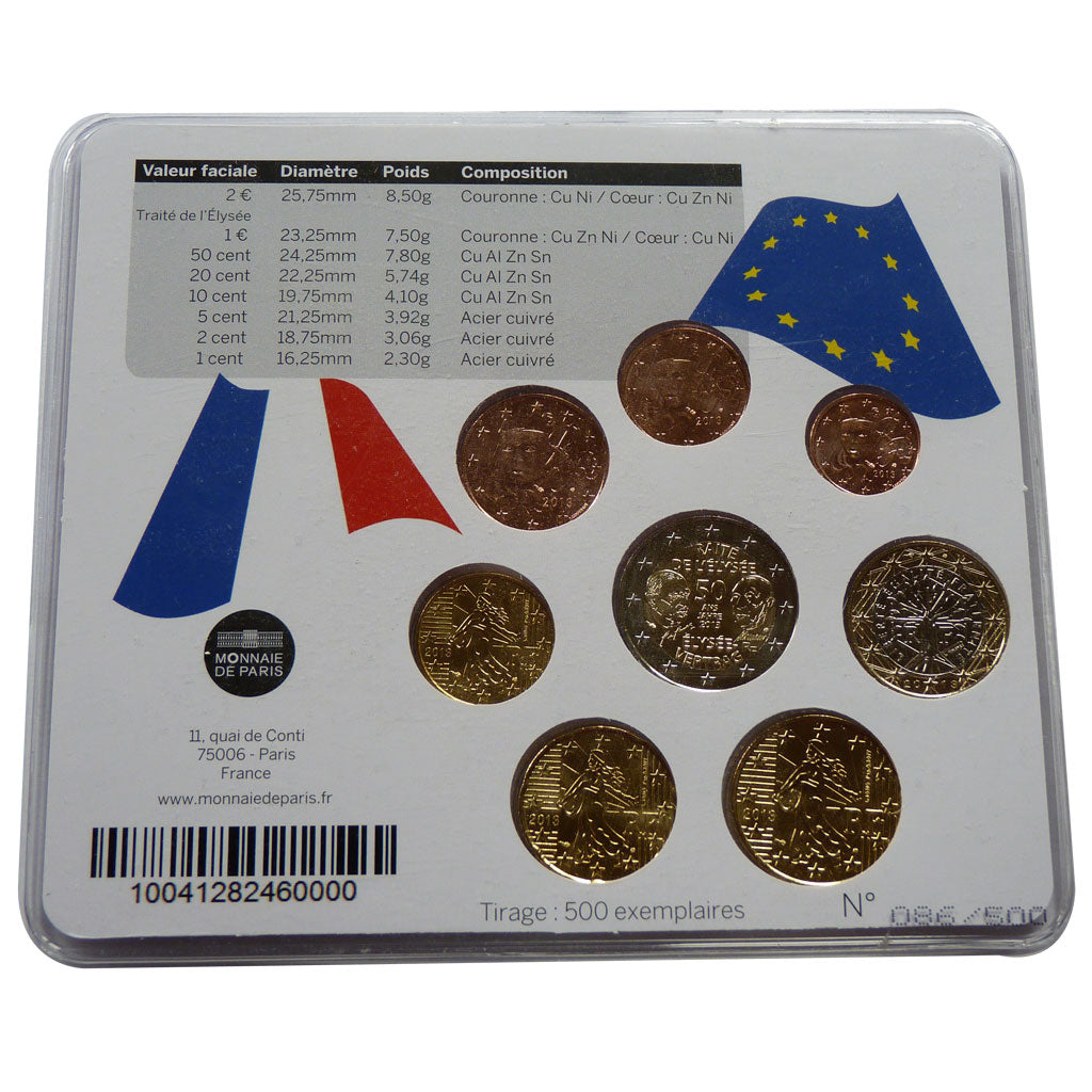 FRANCE, 1 Cent to 2 Euro, 2013, MS(65-70), 0.00