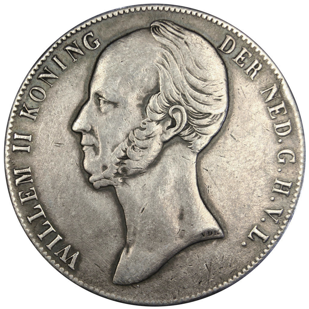 NETHERLANDS, 2-1/2 Gulden, 1845, Utrecht, KM #69.2, EF(40-45), Silver, 38, 24.82
