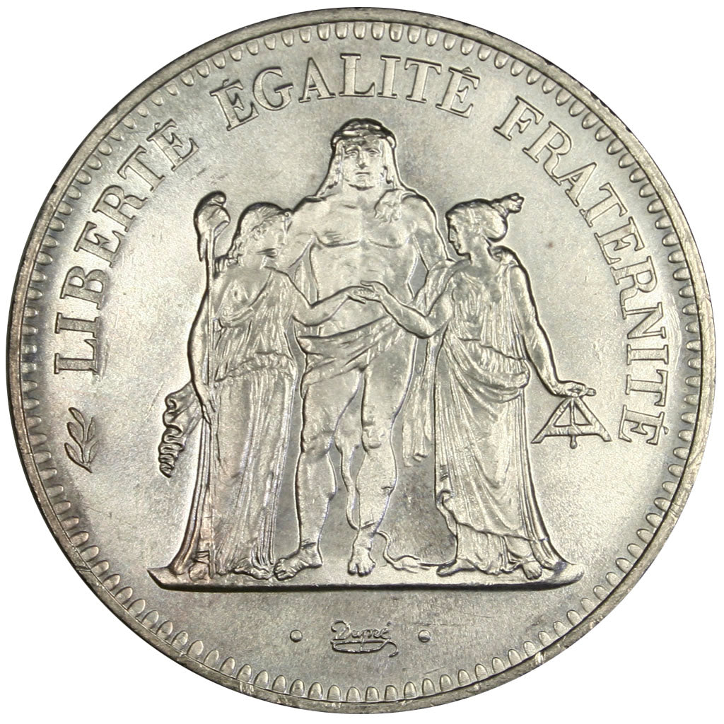 FRANCE, Hercule, 50 Francs, 1974, Paris, KM #941.1, AU(55-58), Silver, 41,...